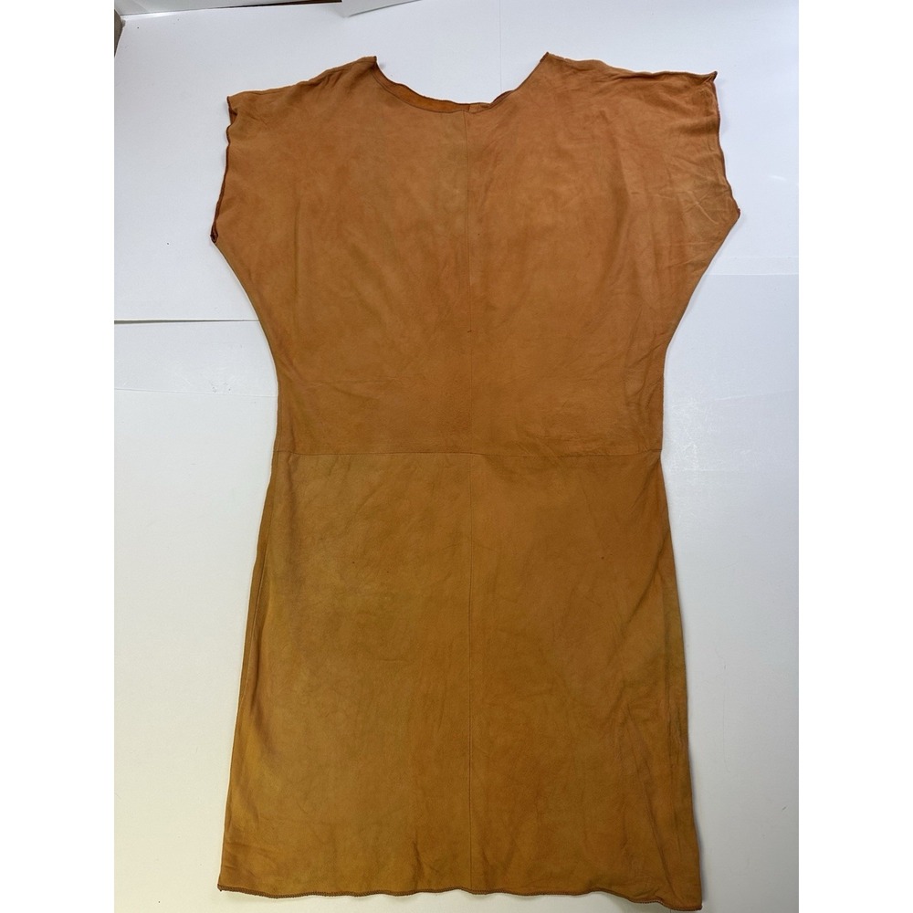 Vintage Ann Taylor Dress Women's Small Leather Pullover Dolman Sleeve